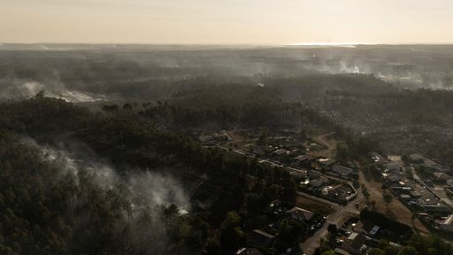 Photo aérienne de l'incendie en Gironde